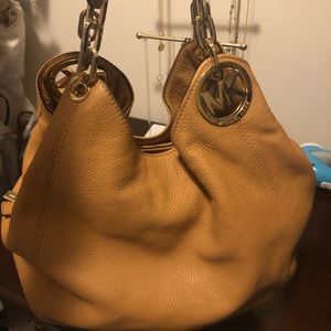Slouchy Michael Kors Leather Shoulder Bag